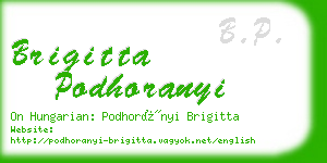 brigitta podhoranyi business card